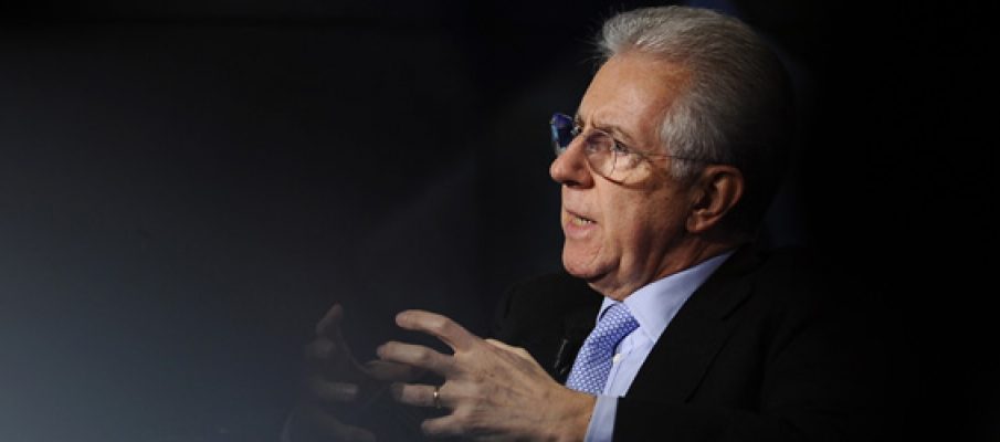 Italian Prime Minister Mario Monti speak Gesù a Montecitorio