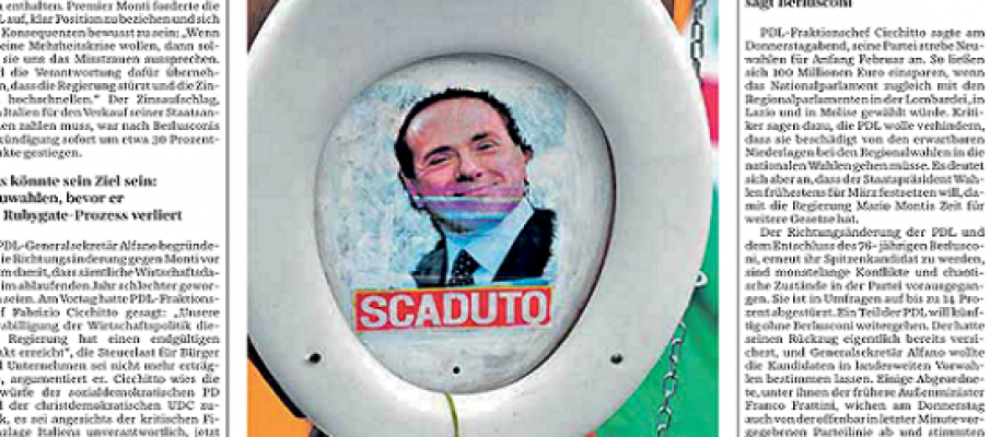 Berlusconi DB Quel volto di Berlusconi nel wc di Berlino