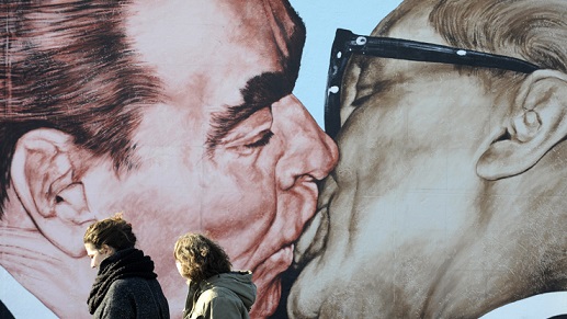 Il maggior tracciato rimasto in posizione originale del muro di Berlino abbattuto il 9 novembre 1989