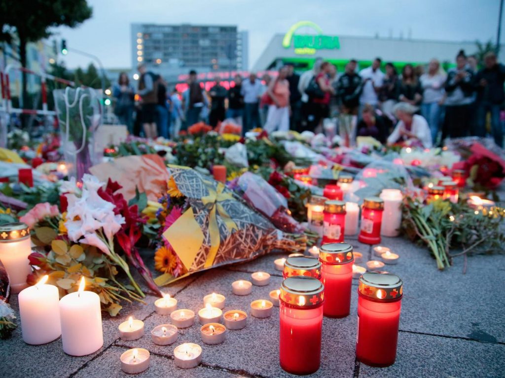 A memorial to those shot by the Munich gunman, who was said to be obsessed with mass shootings Getty