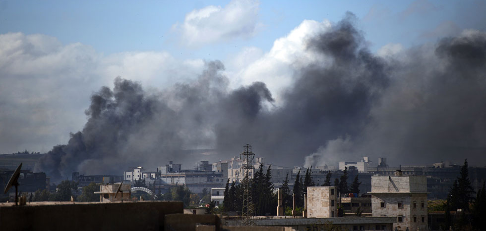 L’ospedale Al-Kendi durante i combattimenti tra ribelli e forze governative. Aleppo, 10 aprile 2013 (DIMITAR DILKOFF/AFP/Getty Images)