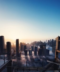San Francisco simulated with enough high-rises to be affordable to median-income families